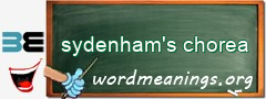 WordMeaning blackboard for sydenham's chorea